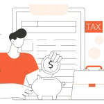 men saving money in a piggy bank